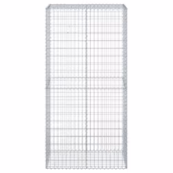vidaXL Gabion Basket with Cover Gabion Raised Bed Gabion Cage Galvanised Iron - 100 x 50 x 200 cm - Additional view 2