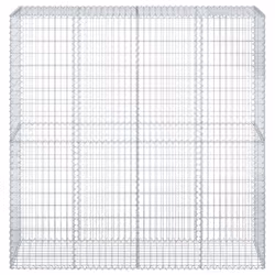 vidaXL Gabion Basket with Cover Gabion Raised Bed Gabion Cage Galvanised Iron - 200 x 50 x 200 cm - Additional view 2