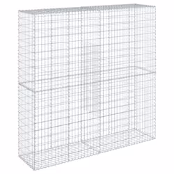 vidaXL Gabion Basket with Cover Gabion Raised Bed Gabion Cage Galvanised Iron - 200 x 50 x 200 cm - Additional view 4