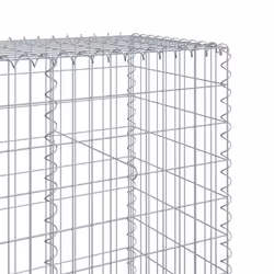 vidaXL Gabion Basket with Cover Gabion Raised Bed Gabion Cage Galvanised Iron - 200 x 50 x 200 cm - Additional view 5