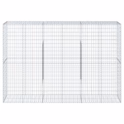 vidaXL Gabion Basket with Cover Gabion Raised Bed Gabion Cage Galvanised Iron - 300 x 50 x 200 cm - Additional view 2