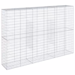 vidaXL Gabion Basket with Cover Gabion Raised Bed Gabion Cage Galvanised Iron - 300 x 50 x 200 cm - Additional view 4