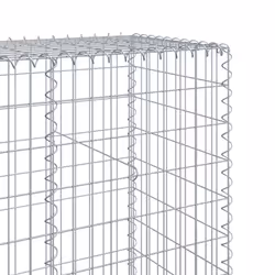 vidaXL Gabion Basket with Cover Gabion Raised Bed Gabion Cage Galvanised Iron - 300 x 50 x 200 cm - Additional view 5
