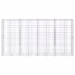 vidaXL Gabion Basket with Cover Gabion Raised Bed Gabion Cage Galvanised Iron - Additional view 2