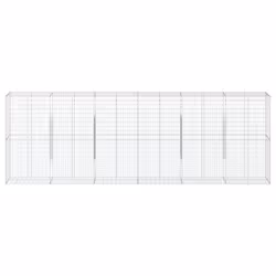 vidaXL Gabion Basket with Cover Gabion Raised Bed Gabion Cage Galvanised Iron - 600 x 50 x 200 cm - Additional view 2