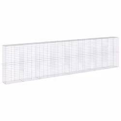 vidaXL Gabion Basket with Cover Gabion Raised Bed Gabion Cage Galvanised Iron - 800 x 50 x 200 cm - Additional view 4