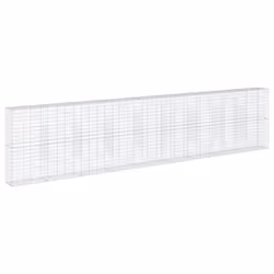 vidaXL Gabion Basket with Cover Gabion Raised Bed Gabion Cage Galvanised Iron - Additional view 4