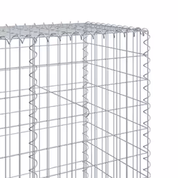 vidaXL Gabion Basket with Cover Gabion Raised Bed Gabion Cage Galvanised Iron - Additional view 5