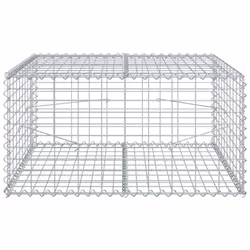 vidaXL Gabion Basket with Cover Gabion Raised Bed Gabion Cage Galvanised Iron - 100 x 100 x 50 cm - Additional view 2