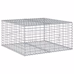 vidaXL Gabion Basket with Cover Gabion Raised Bed Gabion Cage Galvanised Iron - 100 x 100 x 50 cm - Additional view 4