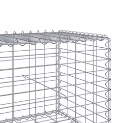 vidaXL Gabion Basket with Cover Gabion Raised Bed Gabion Cage Galvanised Iron - 100 x 100 x 50 cm - Additional view 5