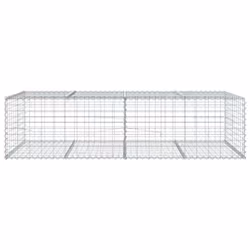 vidaXL Gabion Basket with Cover Gabion Raised Bed Gabion Cage Galvanised Iron - 200 x 100 x 50 cm - Additional view 2