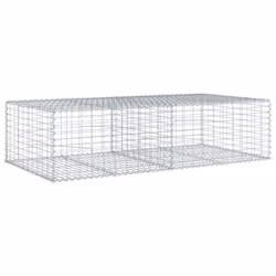 vidaXL Gabion Basket with Cover Gabion Raised Bed Gabion Cage Galvanised Iron - 200 x 100 x 50 cm - Additional view 4