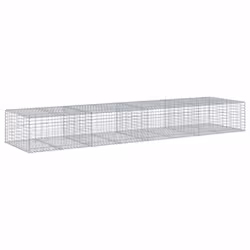 vidaXL Gabion Basket with Cover Gabion Raised Bed Gabion Cage Galvanised Iron - 400 x 100 x 50 cm - Additional view 4