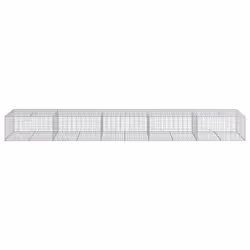 vidaXL Gabion Basket with Cover Gabion Raised Bed Gabion Cage Galvanised Iron - 500 x 100 x 50 cm - Additional view 2