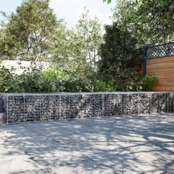 vidaXL Gabion Basket with Cover Gabion Raised Bed Gabion Cage Galvanised Iron
