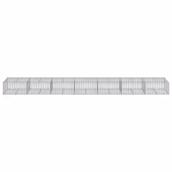 vidaXL Gabion Basket with Cover Gabion Raised Bed Gabion Cage Galvanised Iron - 700 x 100 x 50 cm - Additional view 2
