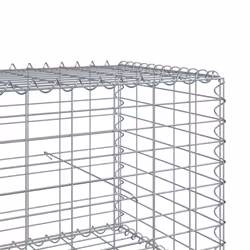 vidaXL Gabion Basket with Cover Gabion Raised Bed Gabion Cage Galvanised Iron - 700 x 100 x 50 cm - Additional view 5