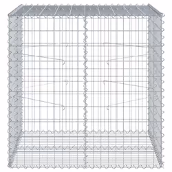 vidaXL Gabion Basket with Cover Gabion Raised Bed Gabion Cage Galvanised Iron - 100 x 100 x 100 cm - Additional view 2