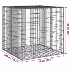 vidaXL Gabion Basket with Cover Gabion Raised Bed Gabion Cage Galvanised Iron - 100 x 100 x 100 cm - Additional view 6