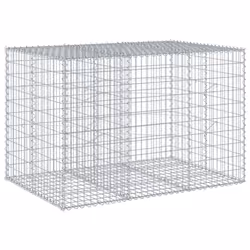 vidaXL Gabion Basket with Cover Gabion Raised Bed Gabion Cage Galvanised Iron - 150 x 100 x 100 cm - Additional view 4
