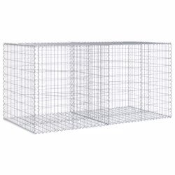 vidaXL Gabion Basket with Cover Gabion Raised Bed Gabion Cage Galvanised Iron - 200 x 100 x 100 cm - Additional view 4