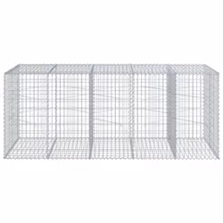 vidaXL Gabion Basket with Cover Gabion Raised Bed Gabion Cage Galvanised Iron - 250 x 100 x 100 cm - Additional view 2