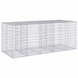 vidaXL Gabion Basket with Cover Gabion Raised Bed Gabion Cage Galvanised Iron - 250 x 100 x 100 cm - Additional view 4