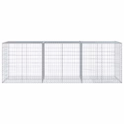 vidaXL Gabion Basket with Cover Gabion Raised Bed Gabion Cage Galvanised Iron - 300 x 100 x 100 cm - Additional view 2