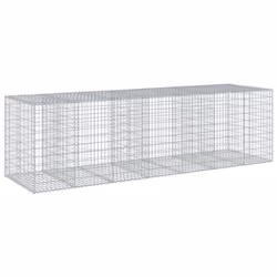 vidaXL Gabion Basket with Cover Gabion Raised Bed Gabion Cage Galvanised Iron - 350 x 100 x 100 cm - Additional view 4