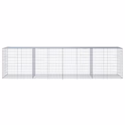 vidaXL Gabion Basket with Cover Gabion Raised Bed Gabion Cage Galvanised Iron - 400 x 100 x 100 cm - Additional view 2