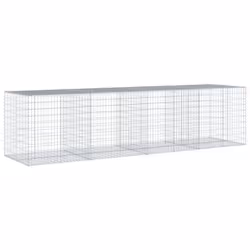 vidaXL Gabion Basket with Cover Gabion Raised Bed Gabion Cage Galvanised Iron - 400 x 100 x 100 cm - Additional view 4