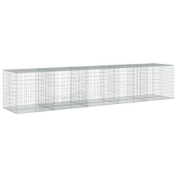 vidaXL Gabion Basket with Cover Gabion Raised Bed Gabion Cage Galvanised Iron - 500 x 100 x 100 cm