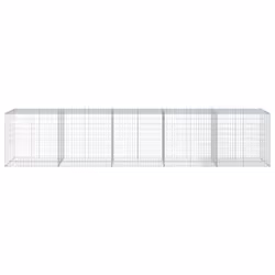 vidaXL Gabion Basket with Cover Gabion Raised Bed Gabion Cage Galvanised Iron - 500 x 100 x 100 cm - Additional view 2