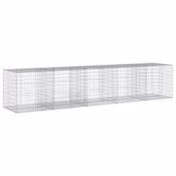 vidaXL Gabion Basket with Cover Gabion Raised Bed Gabion Cage Galvanised Iron - 500 x 100 x 100 cm - Additional view 4