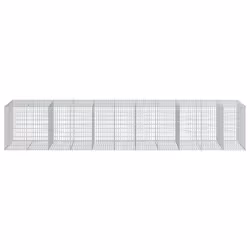 vidaXL Gabion Basket with Cover Gabion Raised Bed Gabion Cage Galvanised Iron - 550 x 100 x 100 cm - Additional view 2