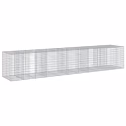 vidaXL Gabion Basket with Cover Gabion Raised Bed Gabion Cage Galvanised Iron - 550 x 100 x 100 cm - Additional view 4