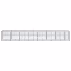 vidaXL Gabion Basket with Cover Gabion Raised Bed Gabion Cage Galvanised Iron - 750 x 100 x 100 cm - Additional view 2