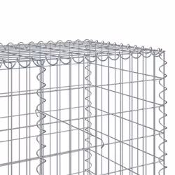 vidaXL Gabion Basket with Cover Gabion Raised Bed Gabion Cage Galvanised Iron - 800 x 100 x 100 cm - Additional view 5