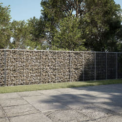 vidaXL Gabion Basket with Cover Gabion Raised Bed Gabion Cage Galvanised Iron