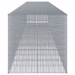 vidaXL Gabion Basket with Cover Gabion Raised Bed Gabion Cage Galvanised Iron - Additional view 3