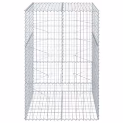 vidaXL Gabion Basket with Cover Gabion Raised Bed Gabion Cage Galvanised Iron