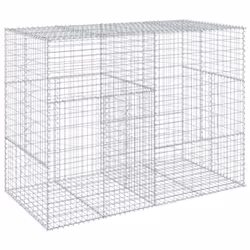 vidaXL Gabion Basket with Cover Gabion Raised Bed Gabion Cage Galvanised Iron - 200 x 100 x 150 cm - Additional view 4