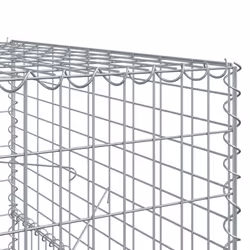 vidaXL Gabion Basket with Cover Gabion Raised Bed Gabion Cage Galvanised Iron - 200 x 100 x 150 cm - Additional view 5