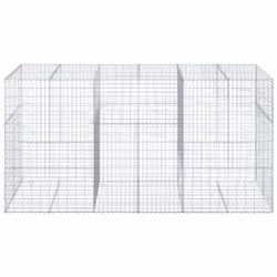 vidaXL Gabion Basket with Cover Gabion Raised Bed Gabion Cage Galvanised Iron - 300 x 100 x 150 cm - Additional view 2