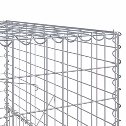 vidaXL Gabion Basket with Cover Gabion Raised Bed Gabion Cage Galvanised Iron - 300 x 100 x 150 cm - Additional view 5