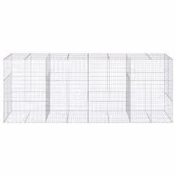 vidaXL Gabion Basket with Cover Gabion Raised Bed Gabion Cage Galvanised Iron - 400 x 100 x 150 cm - Additional view 2