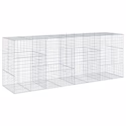vidaXL Gabion Basket with Cover Gabion Raised Bed Gabion Cage Galvanised Iron - 400 x 100 x 150 cm - Additional view 4