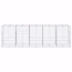 vidaXL Gabion Basket with Cover Gabion Raised Bed Gabion Cage Galvanised Iron - 500 x 100 x 150 cm - Additional view 2