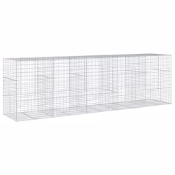 vidaXL Gabion Basket with Cover Gabion Raised Bed Gabion Cage Galvanised Iron - 500 x 100 x 150 cm - Additional view 4